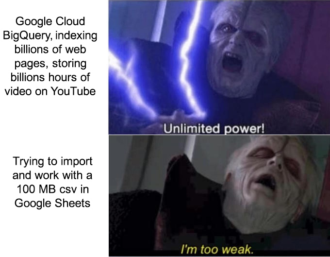 Unlimited Power - google csv