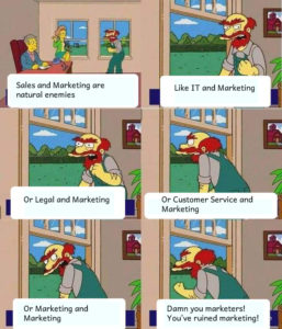 Groundskeeper Willie meme template - Marketers are natural enemies with everyone, including fellow marketers